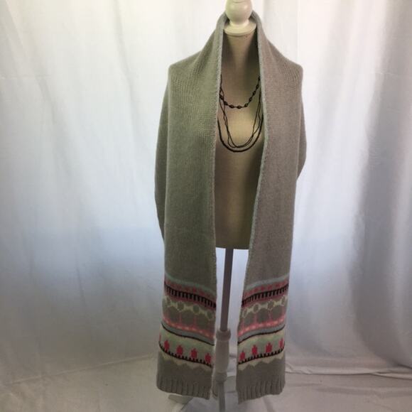 GAP Reversible Blanket Scarf Gray Pink Blue - Picture 1 of 16